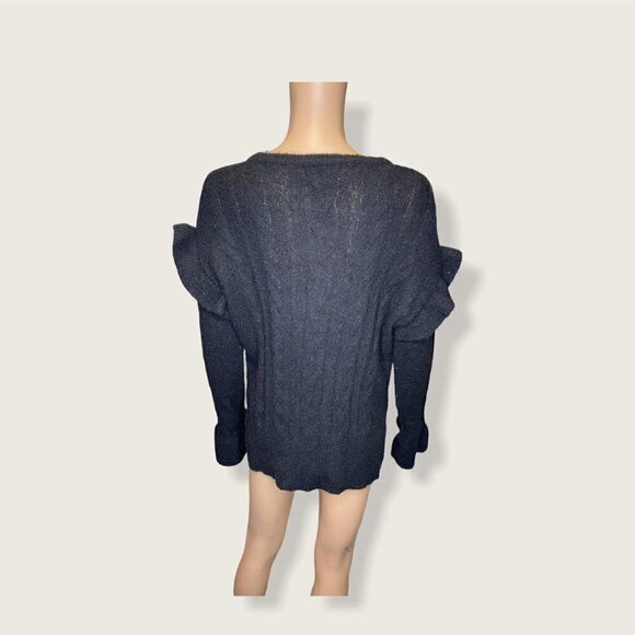 Sanctuary Cable Knit Ruffle Sweater NWT - Picture 4 of 6